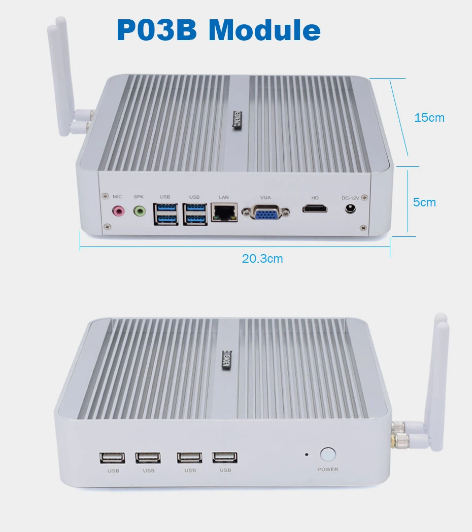 P03B-core i3 7100U Intel Core i5 8250U minipc i5 7200U Kaby Lake Безвентиляторный Компьютер i3 7100U Windows 10 Настольный ПК Barebone i7 8550U - Цвет: P03B-core i3 7100U