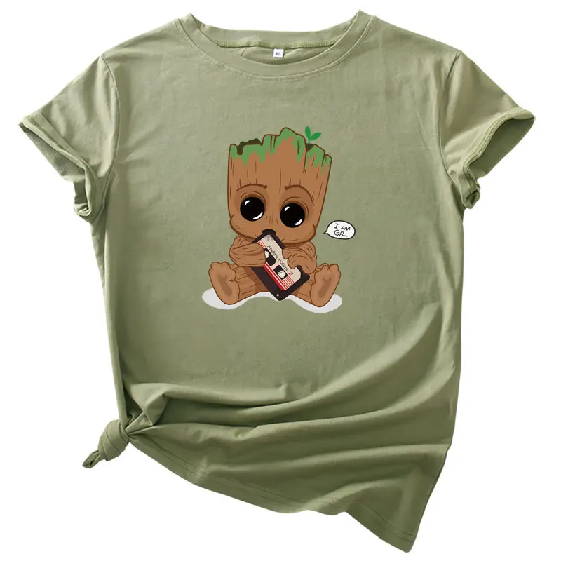 

2020 New Plus Size S-5XL New Print T Shirt Women Shirts 100% Cotton O Neck Short Sleeve Summer T-Shirt Tops Casual Tshirt