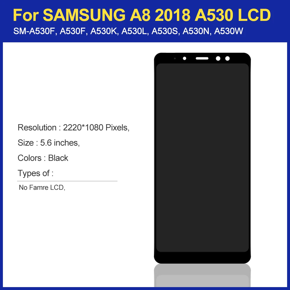 Super AMOLED 5 6 ''ЖК дисплей для SAMSUNG Galaxy A8 2018 ЖК A530 A530F A530DS с сенсорным экраном