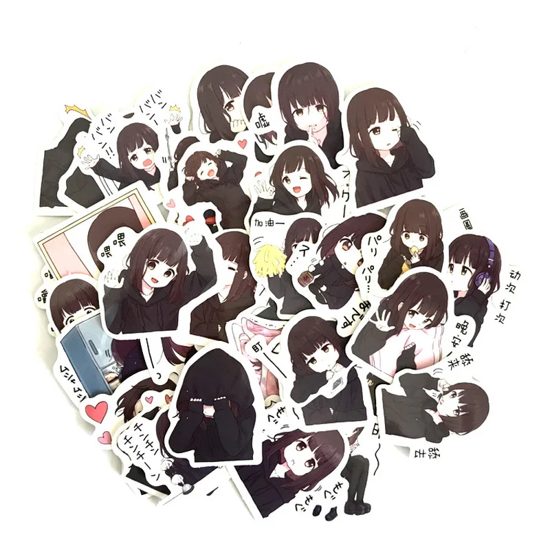 

39pcs Cute Menhera-chan Kids Fun Paper Sticker Homemade Bookkeeping Decals on Laptop/Decorative Scrapbooking Stickers Stationery