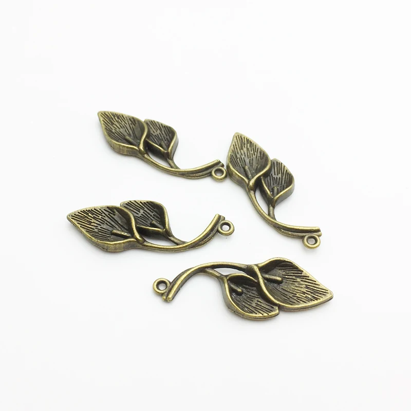 10 шт. ожерелье из сплава с листьями Дерева Подвеска Браслет Подвески в античном