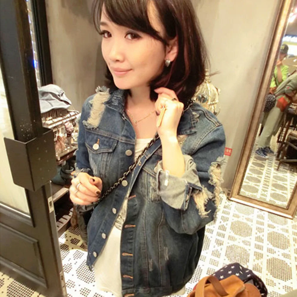 Женское базовое пальто женская джинсовая куртка бомбер Повседневная винтажная