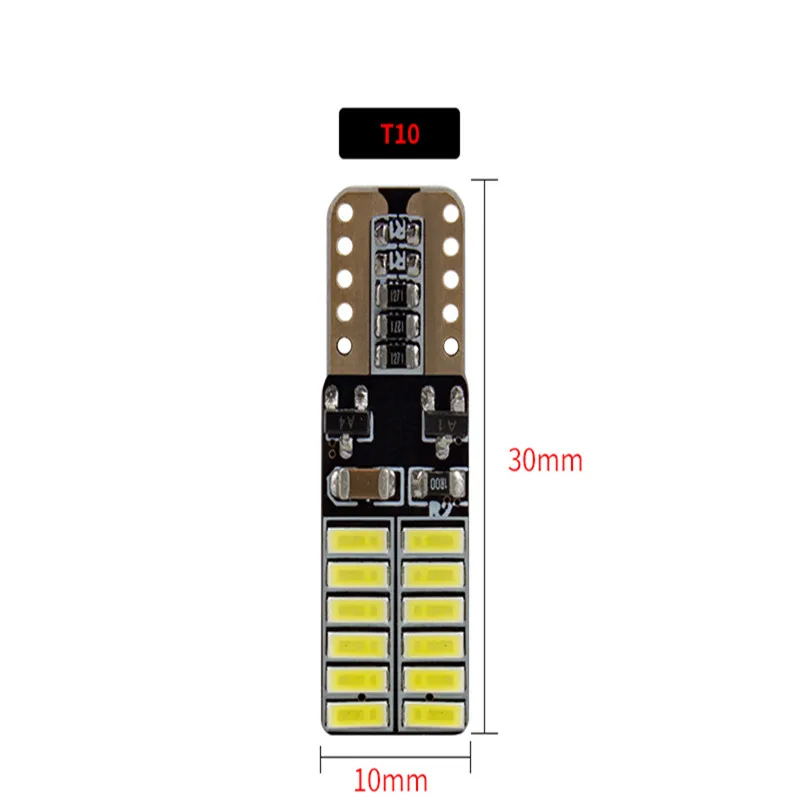 10 шт. автомобильные светодиодсветодиодный Лампы CANBUS T10 W5W 194 24smd 3014 12 В | Автомобили