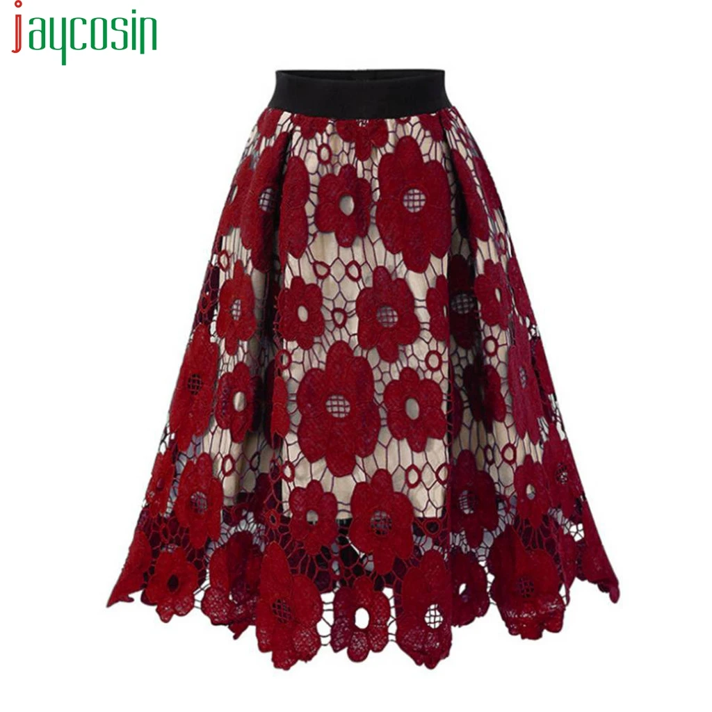 Элегантная длинная юбка Женская кружевная ажурная Свободная Повседневная
