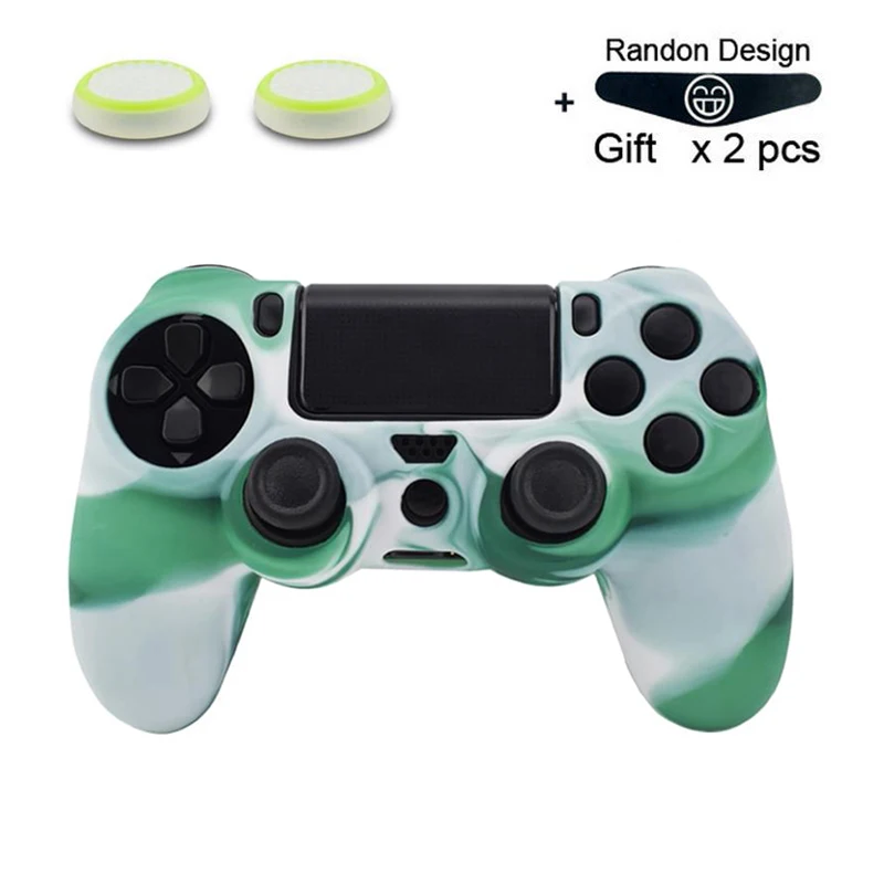 light green Данные Лягушка Мягкий гибкий чехол силиконовый чехол Защита кожи для Playstation 4 PS4 Pro тонкий геймпад светодиодный светильник бар наклейка 2 ручки - Цвет: light green