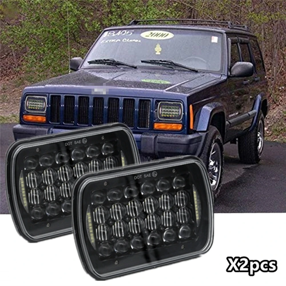 5D Белый DRL 90 Вт 7x6 'Ƌx7'' светодиодный прожектор фара ближнего и дальнего