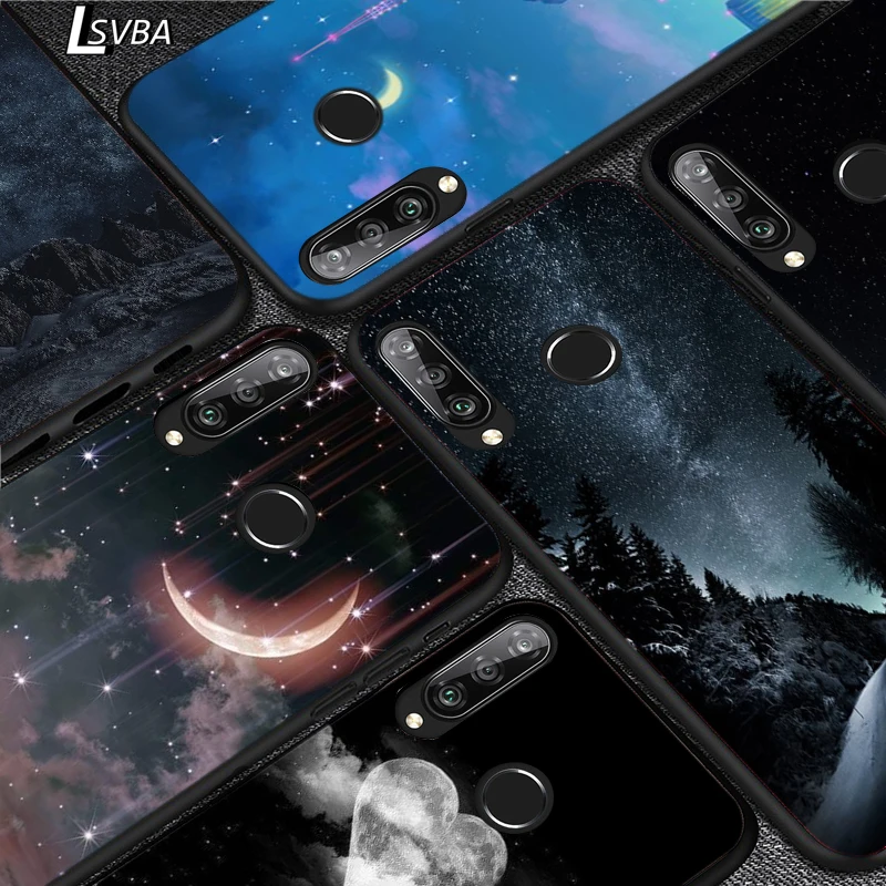 

Starry Sky At Night Silicone Cover For Huawei P40 P30 P20 Pro P10 P9 P8 Lite E Plus 2019 2017 5G Phone Case