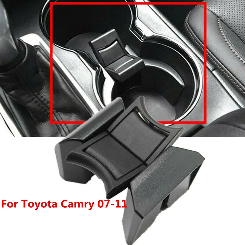For Toyota Camry 2007-2011 ABS Center Console Cup Holder Insert Bottle Drink Divider Black