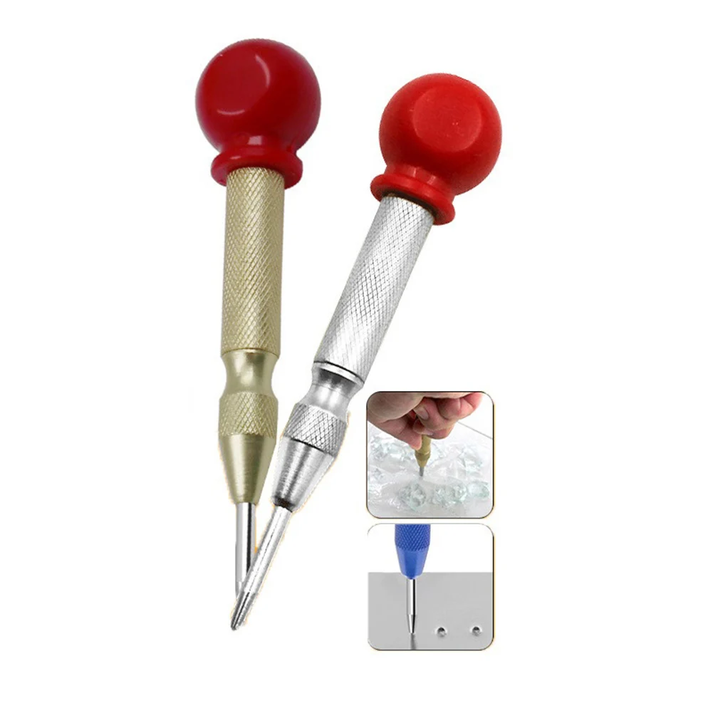 

Pin Punch Spring Loaded Marking Drill Tool Automatic Center w/Protective Sleeve for Household Metal Easily Handle Parts