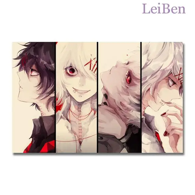 

Modern Japanese Anime Poster Tokyo Ghoul Canvas Painting Comic Character Stitching Picture Youth Bedroom Home Decor Comic Room