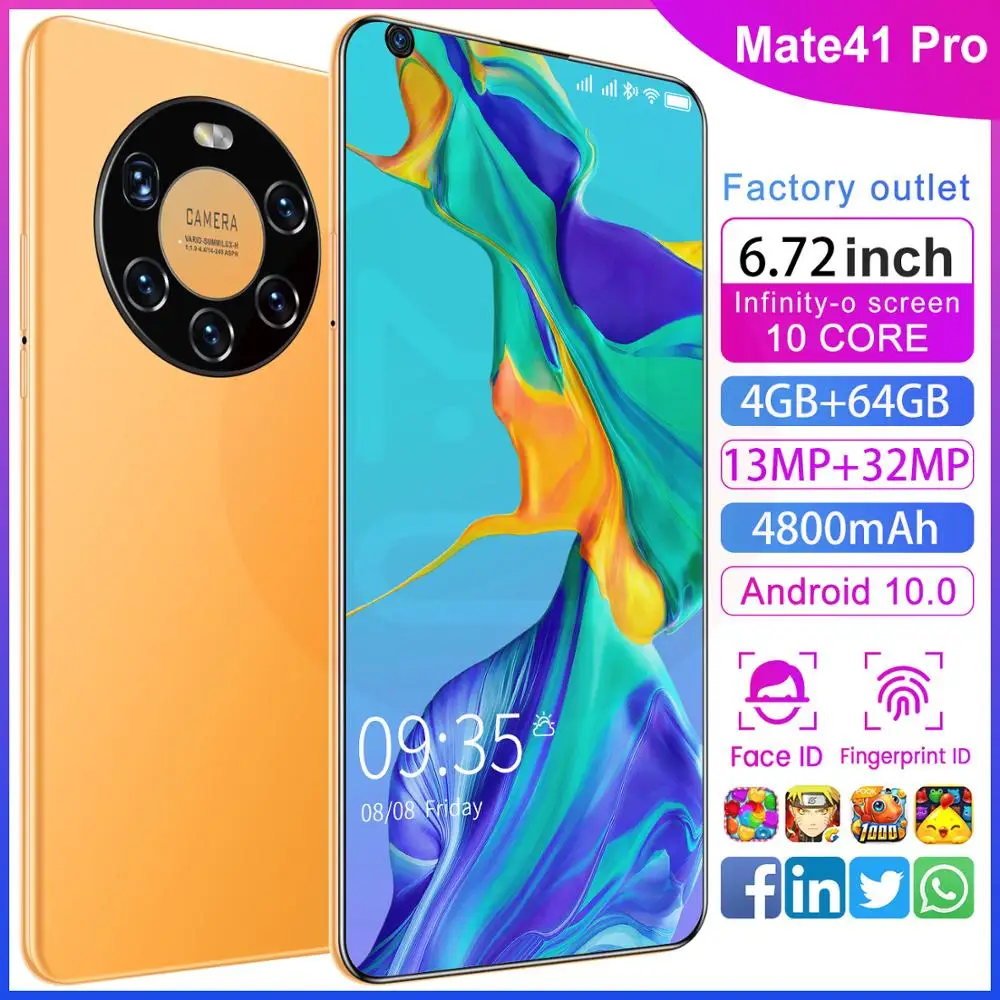 Последнее поколение! Mate41Pro 6 72 дюймов FHD + уплотнительные Экран Оперативная память
