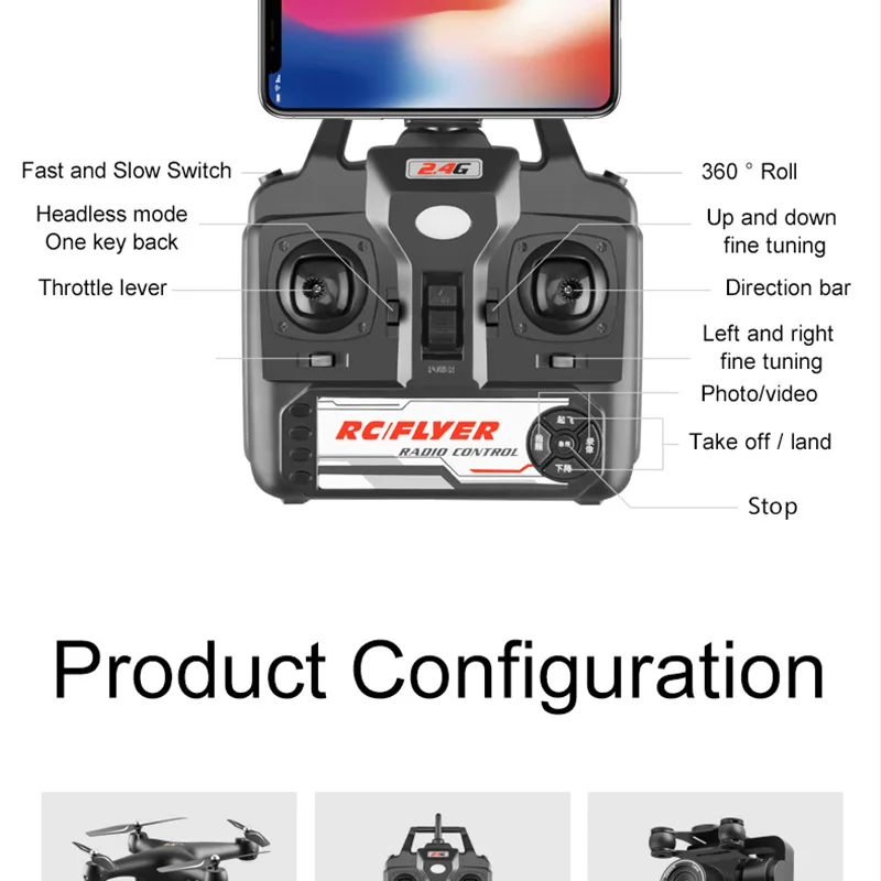 FPV Радиоуправляемый Дрон 4K камера оптический поток 480P HD Двойная для