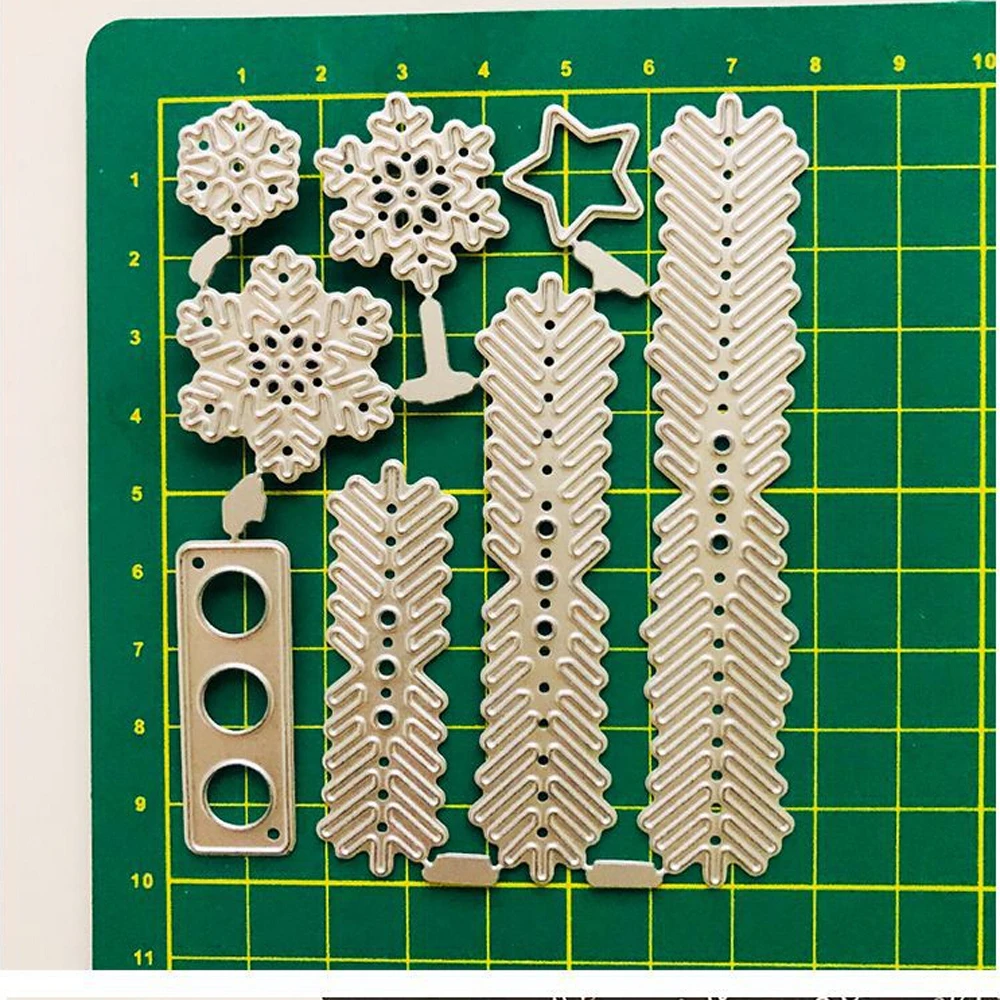 8 шт./компл. сделай сам листья рождественской елки металлические Вырубные штампы