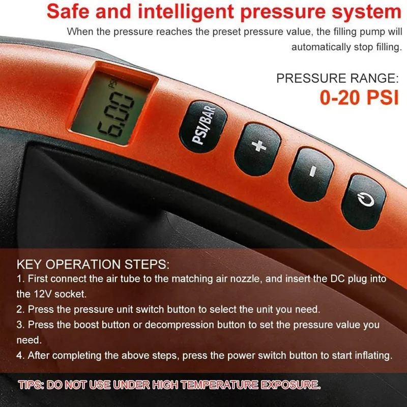 SUP Электрический насос для лодки воздушный компрессор 12V Высокая Давление
