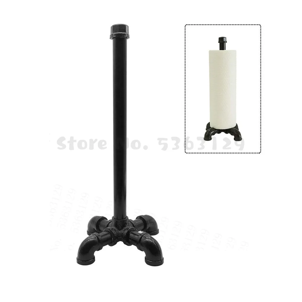 

Home Decorative Towel Rack Heavy Duty DIY Style Rustic Industrial Iron Pipe Paper Towel Holder by Decor