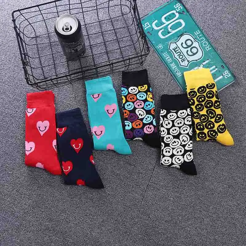 Осень/Зима [EIOISAPRA] Веселая Улыбка Модные уличные носки хип хоп парные забавные из