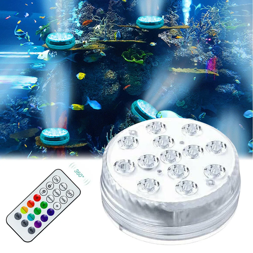 

3 Lights 8*3.8cmled Remote Control Diving Light Fountain Underwater Swimming Pool Light Waterproof Aquarium Underwater Light