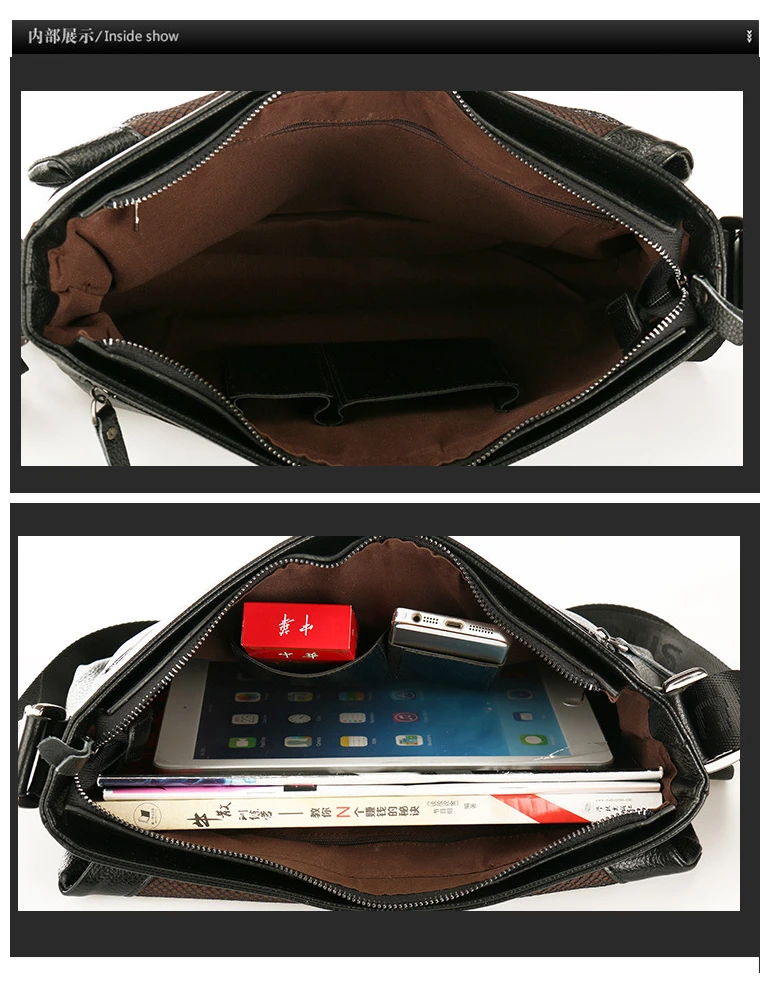 

fashion men bag Luxury designer Messenger Bag Genuine Leather handbag Man office Shoulder Crossbody Bags male business briefcase