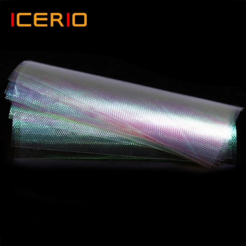 ICERIO 10 шт. 10*5 см рельефный фонарик Радуга рыбья кожа для завязывания Сабики