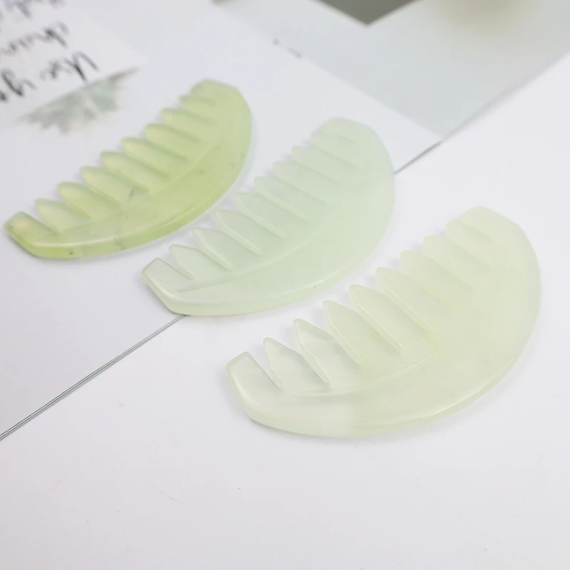 

Расческа для волос Gua sha, натуральный драгоценный Массажер для кожи головы, Нефритовая расческа, натуральный нефрит, расческа для предотвращ...