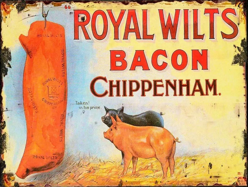 

ROYAL WILTS BACON CHIPPENHAM METAL TIN SIGN POSTER WALL PLAQUE