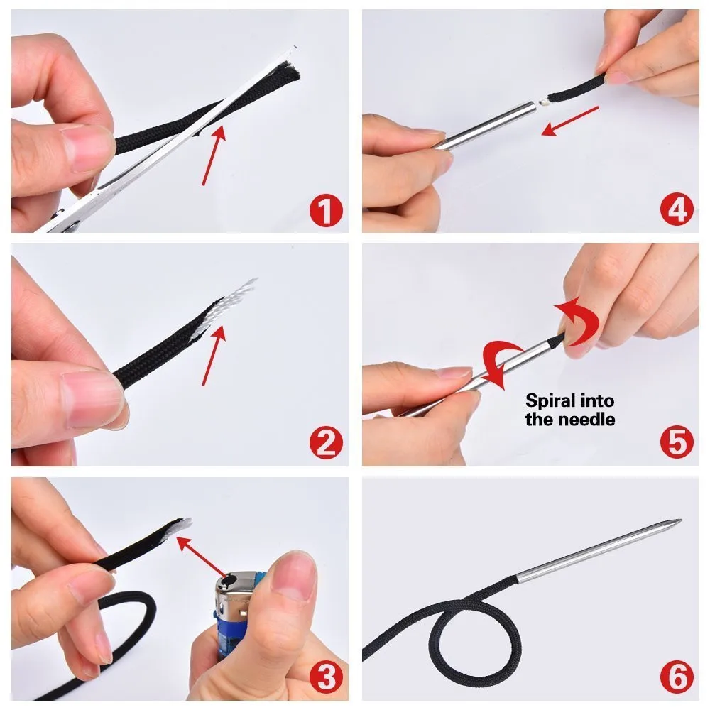 

2шт 550 Паракорд Fids для шнуровки для сшивания спицы из нержавеющей стали Веревка для зонтика браслет вязальная игла A1