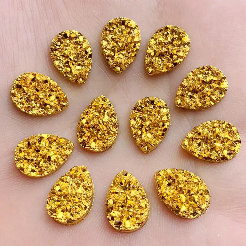 Golden Flash AB Mineral Surface Resin Rhinestone Flat Backstone DIY Wedding Decoration Crafts Decoration Accessories-50pcs/lot