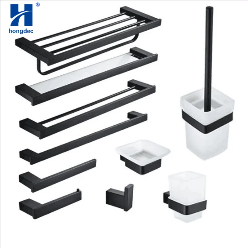 Hongdec настенное крепление матовый черный из нержавеющей стали набор аксессуаров
