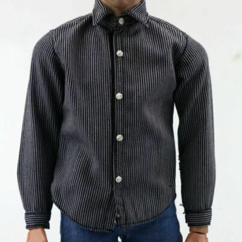 

In Stock 1/6 Scale Male Clothes Stripes Shirt Coat Official Costume Fit For 12" Figure Action Man Model Doll Body Accessory