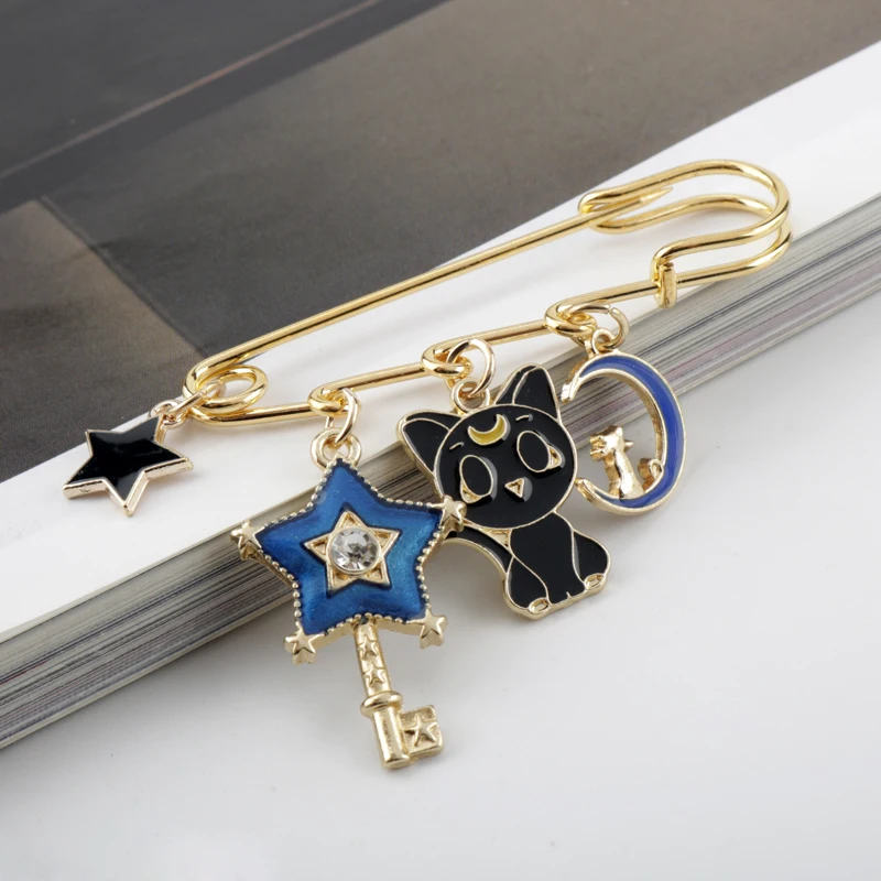 Japanese Anime Cat Wand Collection Pendant Brooch Pins Cartoon Card Captor Sakura Safe Pin Shape Lapel Enamel Jewelry | Украшения и