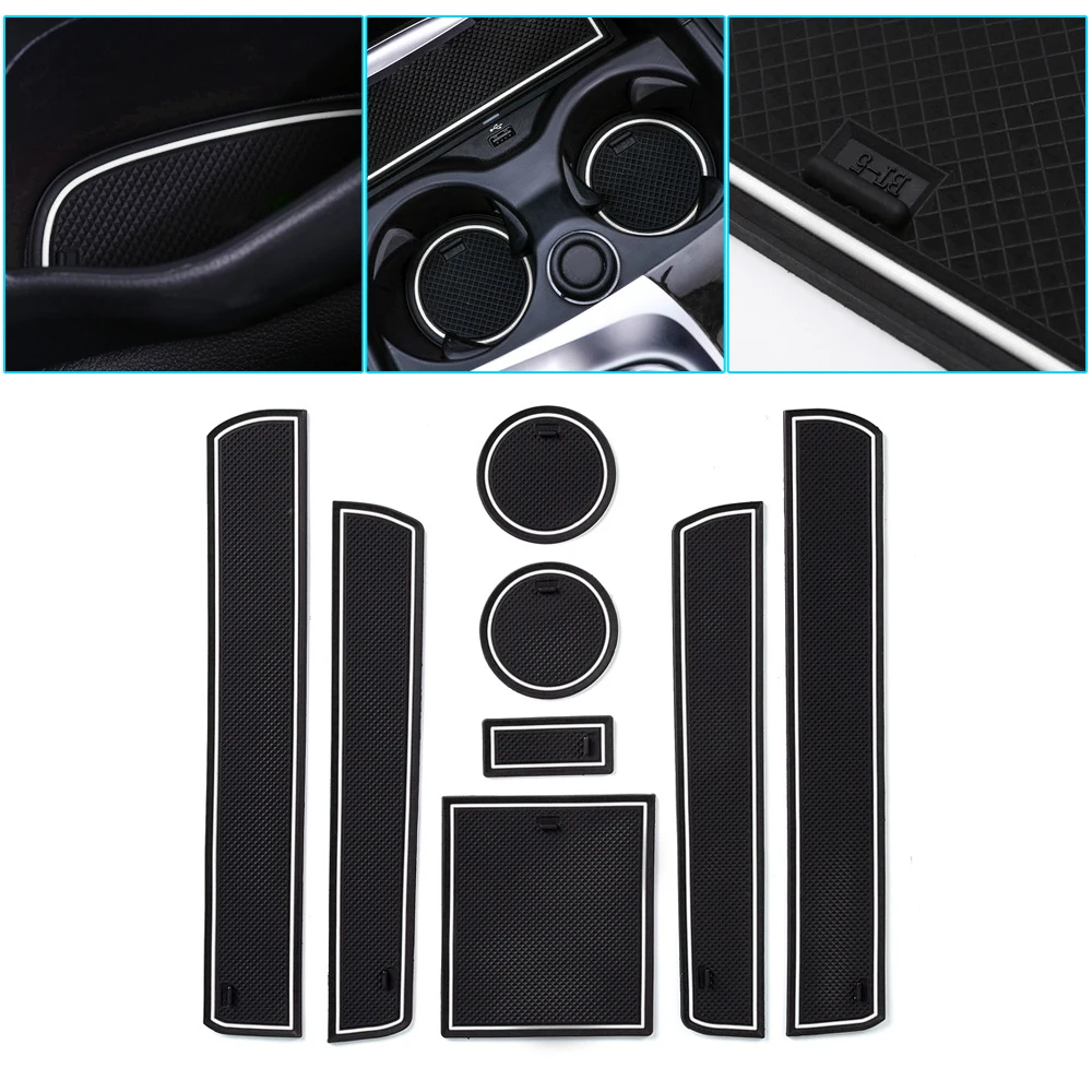 

For Audi A6 C6 2005 2006 2007 2008 2011 Cup Holder Mat Rubber Anti Slip Car Pad Non-Slip Door Interior Car-Styling Accessories
