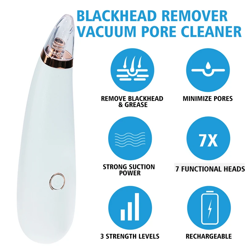 

Facial Pore Acne Vacuum Suction Blackhead Remover Black Dot Pimple Remover Face Cleaner Microdermabrasion Comedon Skin Care Tool