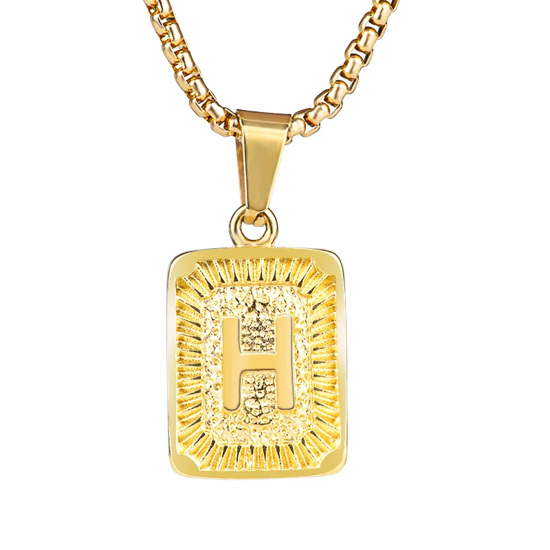 Подвеска в виде буквы алфавита из нержавеющей стали Золотая цепочка Женское