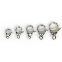 10pcs stainless steel lobster clasps for bracelets necklaces 9 15mm hooks chain closure findings accessories for jewelry making