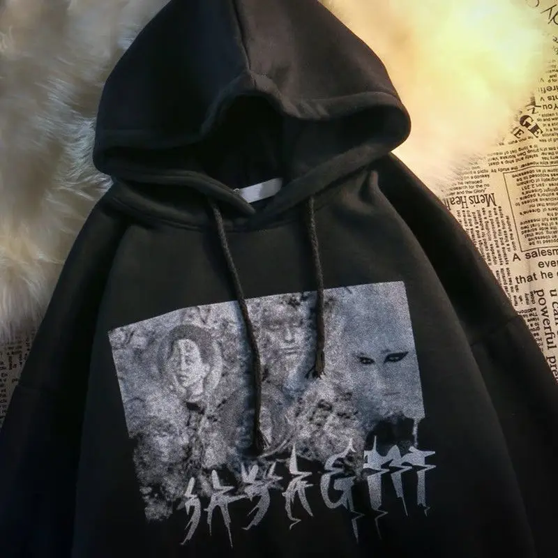 

Женский пуловер с капюшоном, в стиле Харадзюку