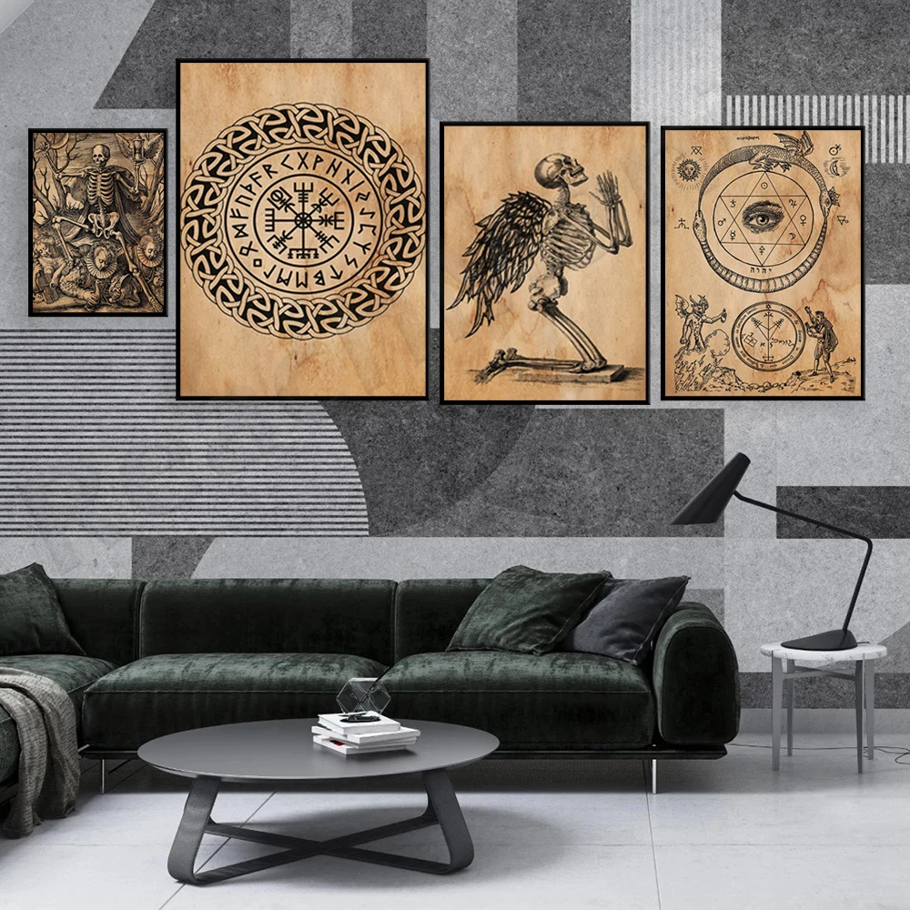 Плакат колдовской Черная магия Окультный плакат ведьмы Демоны Готический