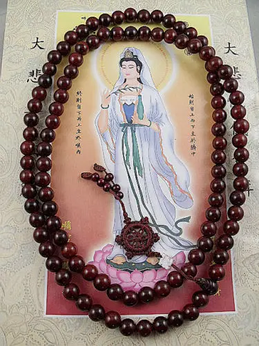 10mm Tibetan Buddhism 108 red sandalwood Prayer Bead Mala Necklace