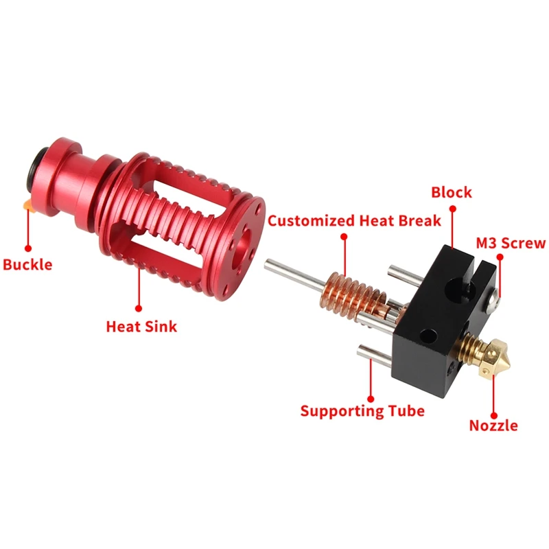 Высокоточная Экструзионная головка для 3D принтера совместимая с V6 Hotend Mosquito Dragon