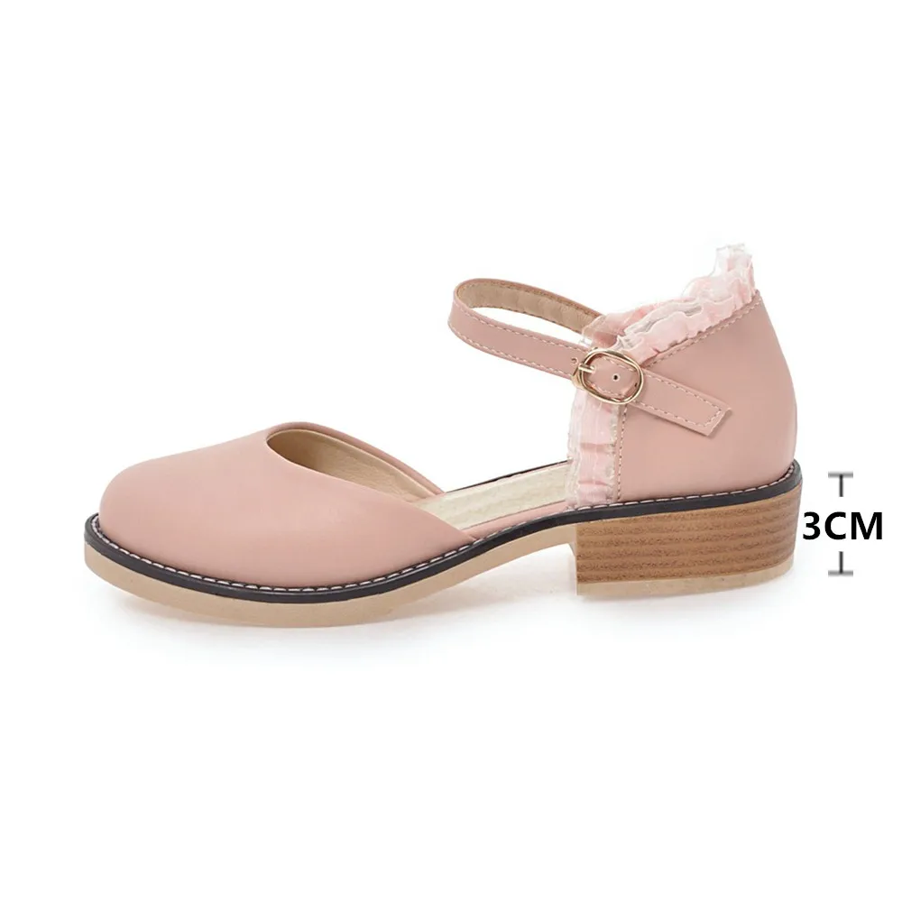 Женские босоножки с пряжкой сандалии в британском стиле ретро на квадратном