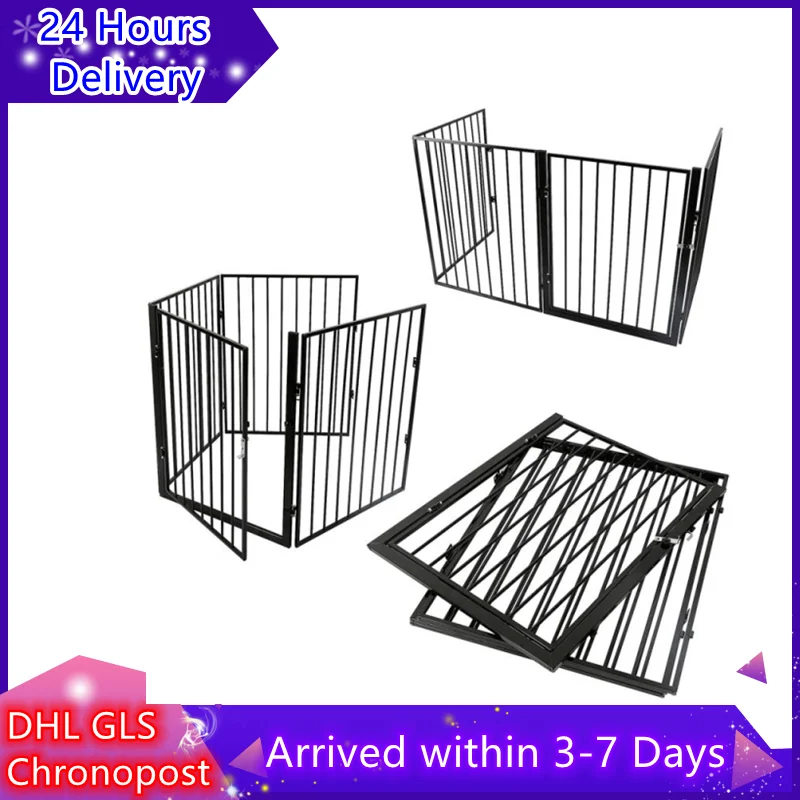 

4 шт складной Сталь забор Безопасность собака двери домашней безопасности домашних животных ворота товары для животных кошка заборы садова...