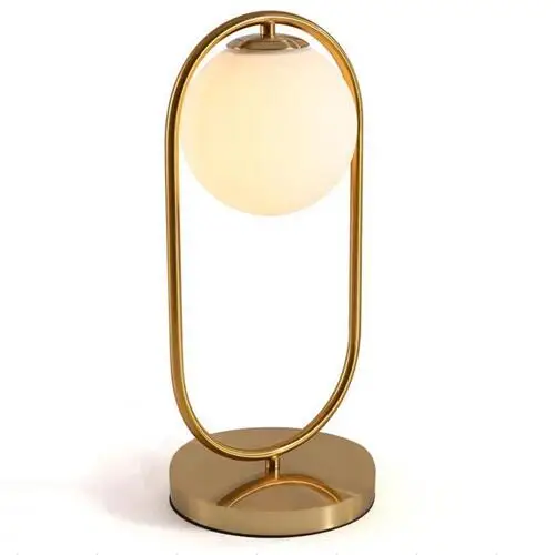 D H40cm ball15cm Современные стеклянные настольные лампы с шариками, золотой скандинавский простой спальный прикроватная настольная лампа для чтения, домашний декор, Светодиодный настольный светильник, Lamparas - Цвет абажура: D H40cm ball15cm