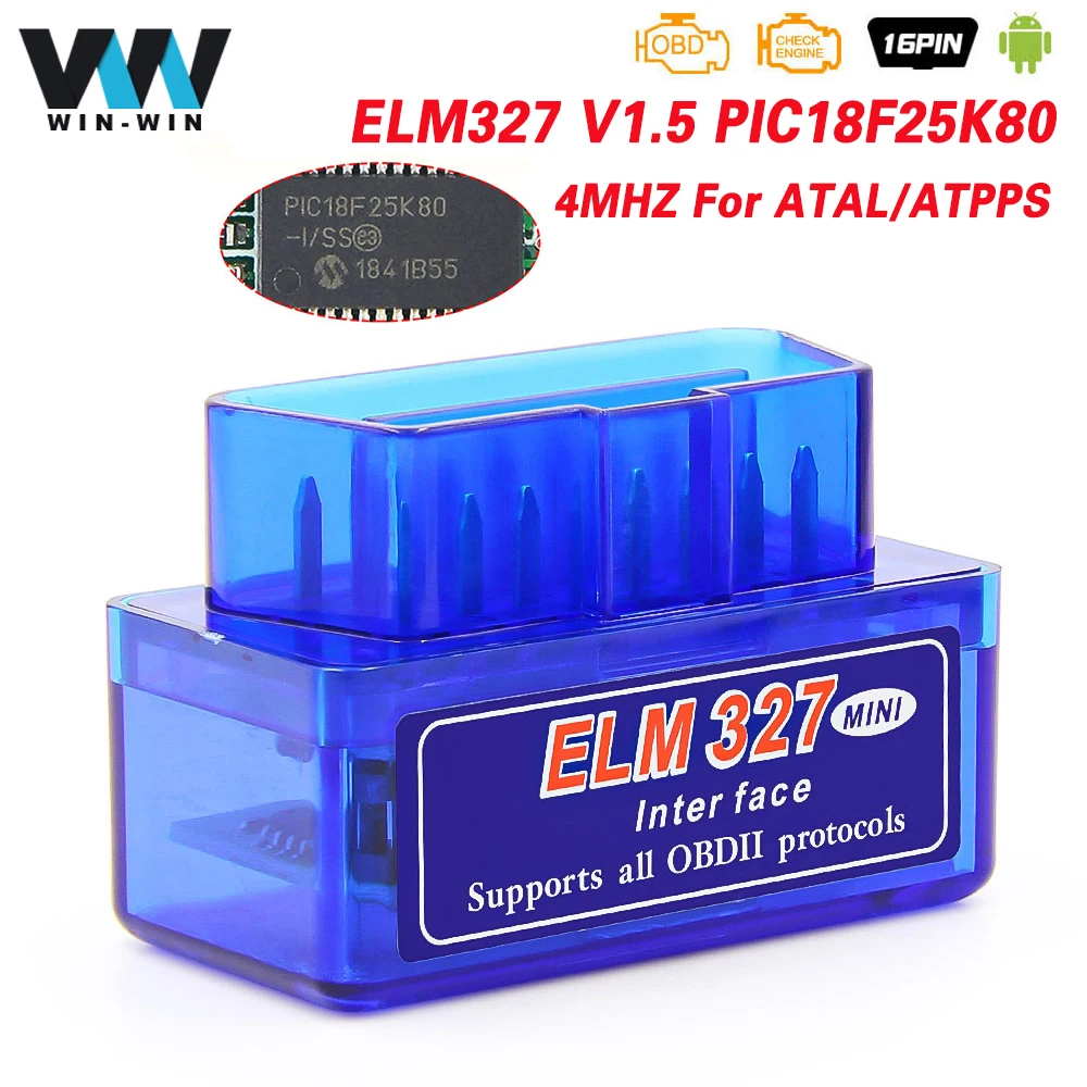 ELM327 V1.5 беспроводной PIC18F25K80 Мини ELM 327 V 1 5 obd2 сканер адаптер OBD 2 OBD2 автомобильный