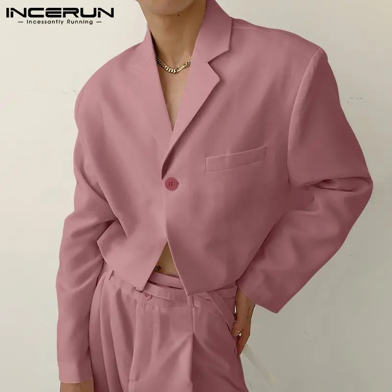 

Блейзер мужской однотонный, простой Однобортный блейзер для вечеринок, шорты, модные костюмы