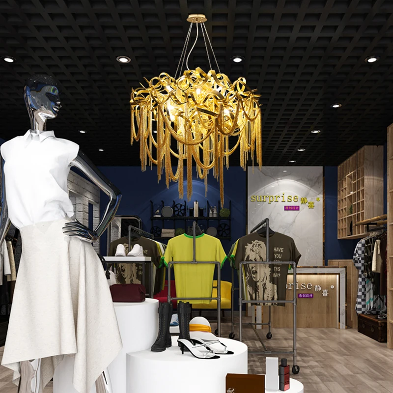 

Postmodern Fringed Large Pendant Lamp Indoor Lighting Modern Tassel Decor Pendant Lights for Home Living Room Restaurant Villa