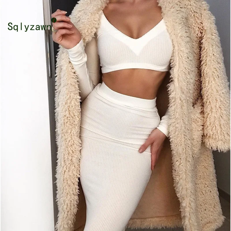 Женский вечерний комплект из двух предметов Белый Элегантный укороченного топа