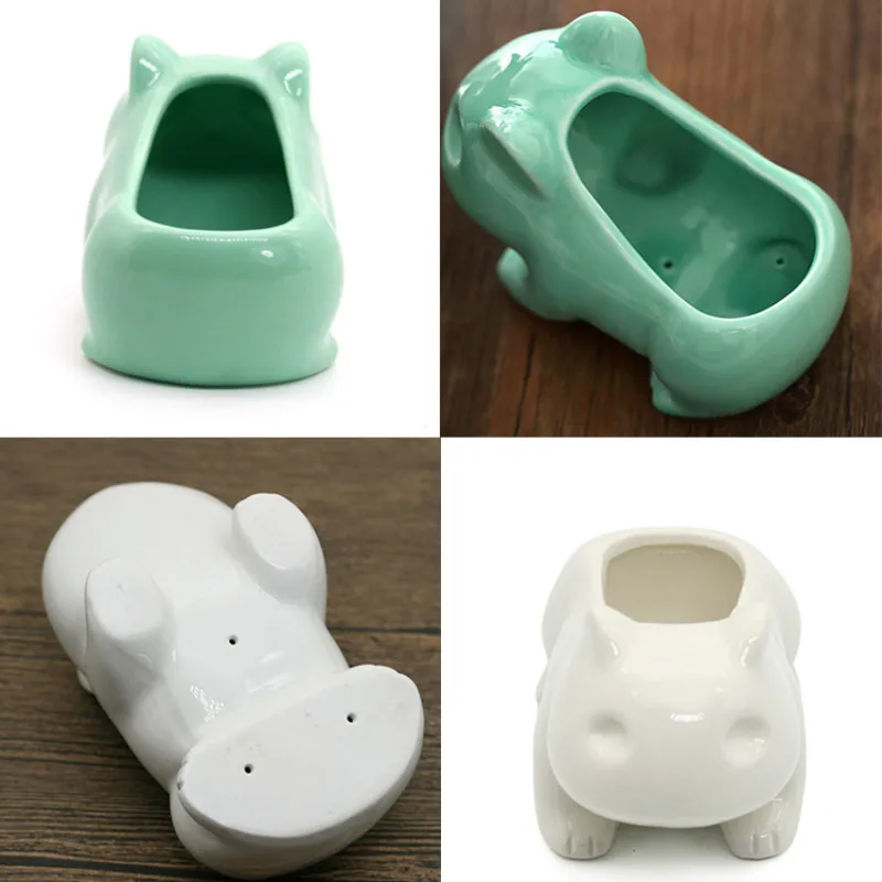 Large 13cm x 7.5cm Kawaii Ceramic Flowerpot Bulbasaur Succulent Planter Cute Green Plants Flower Pot with Hole For Dropshipping