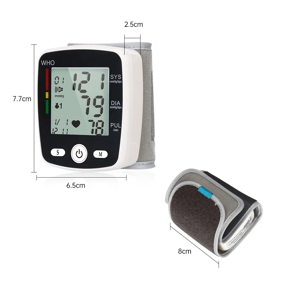 

USB Rechargeable Wrist Blood Pressure Monitor FDA Approved Russian English Voice Tonometer Best Automatic Digita Sphygmomanom