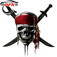 car stickers decor motorcycle decals pirate skull cranium knives decorative accessories creative waterproof pvc18cm18cm