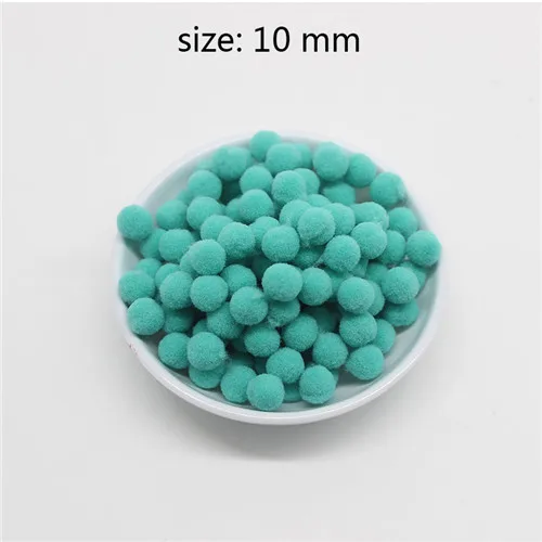 No 04 lake blue 1600 шт 10 мм помпоны меховой плюшевый шар для рукоделия DIY ювелирных изделий для дома, свадьбы, украшения одежды, праздничные принадлежности для мероприятий - Цвет: No 04 lake blue