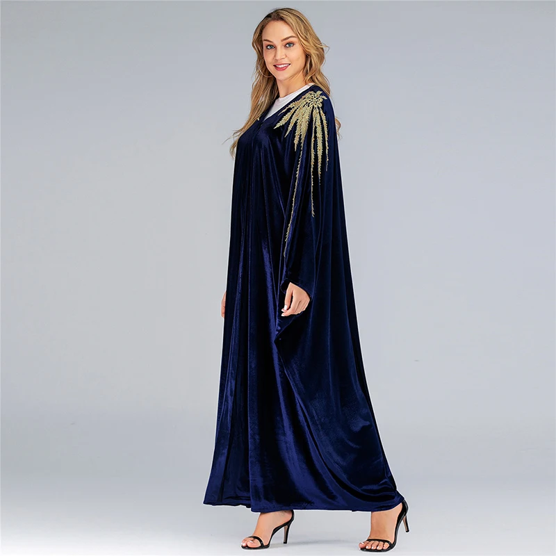 Velvet Abaya Kimono Terciopelo Mujer Hijab Muslim Dress Women Turkish Dresses Islam Clothing Saudi Caftan Dubai Kaftan Djellaba